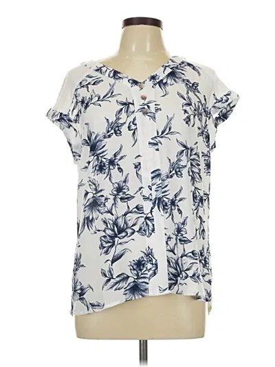 Pre-owned Fortune + Ivy Short Sleeve Blouse In Ivory
