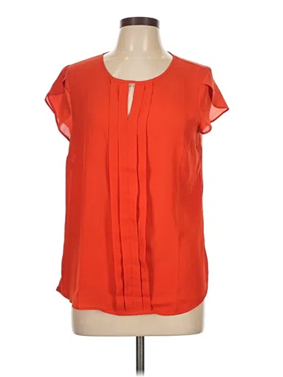 Pre-owned Fortune + Ivy Short Sleeve Blouse In Orange