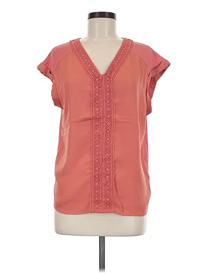 Pre-owned Fortune + Ivy Short Sleeve Blouse In Orange