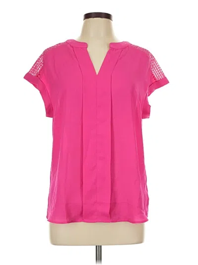 Pre-owned Fortune + Ivy Short Sleeve Blouse In Pink
