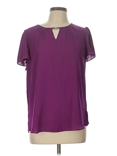 Pre-owned Fortune + Ivy Short Sleeve Blouse In Purple