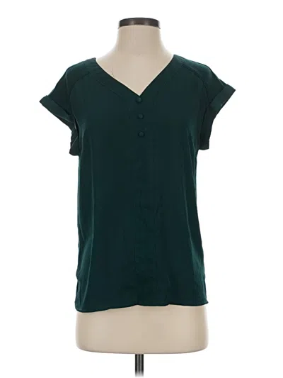 Pre-owned Fortune + Ivy Short Sleeve Blouse In Teal