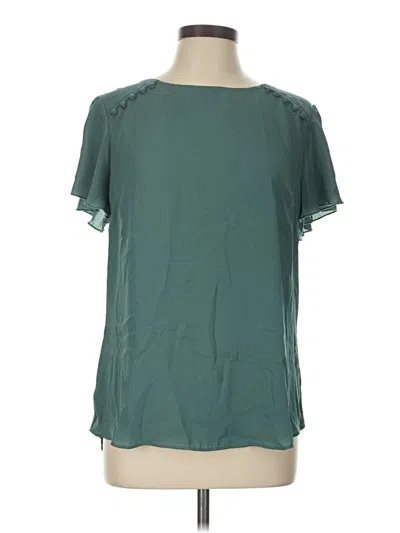 Pre-owned Fortune + Ivy Short Sleeve Blouse In Teal