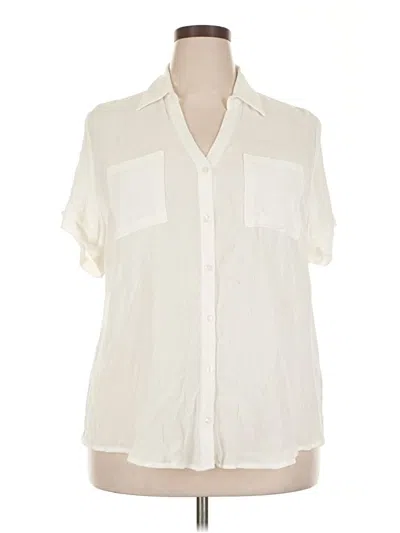 Pre-owned Fortune + Ivy Short Sleeve Blouse In White