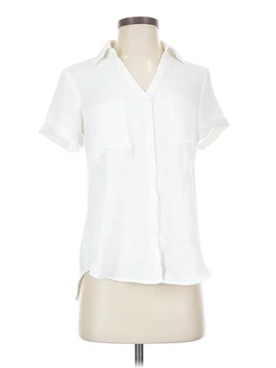 Pre-owned Fortune + Ivy Short Sleeve Blouse In White