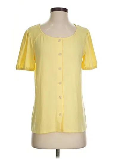 Pre-owned Fortune + Ivy Short Sleeve Blouse In Yellow