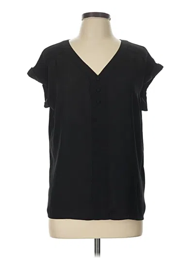 Pre-owned Fortune + Ivy Short Sleeve Henley Shirt In Black