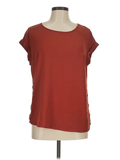 Pre-owned Fortune + Ivy Short Sleeve Top Burgundy Boatneck Tops