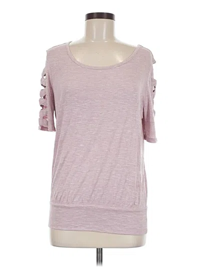 Pre-owned Fortune + Ivy Short Sleeve Top Pink Cold Shoulder Neckline Tops
