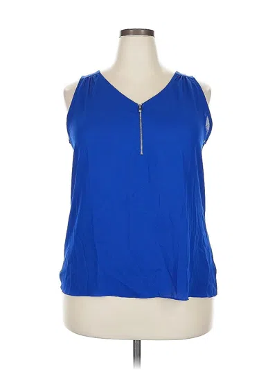 Pre-owned Fortune + Ivy Sleeveless Blouse In Blue