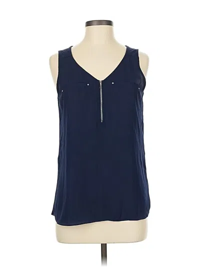 Pre-owned Fortune + Ivy Sleeveless Blouse In Blue