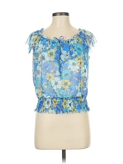 Pre-owned Fortune + Ivy Sleeveless Blouse In Blue