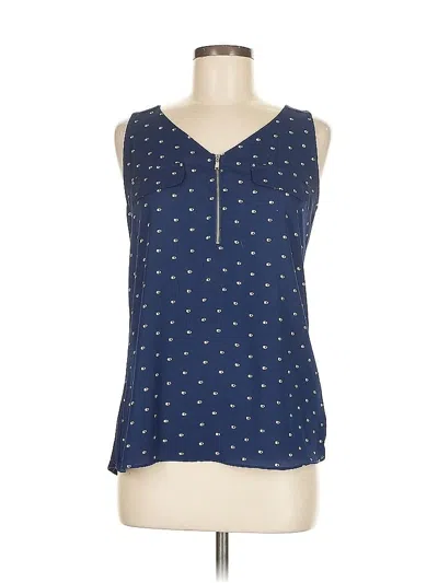 Pre-owned Fortune + Ivy Sleeveless Blouse In Blue
