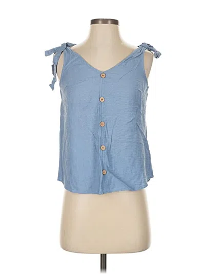 Pre-owned Fortune + Ivy Sleeveless Blouse In Blue
