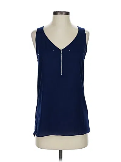 Pre-owned Fortune + Ivy Sleeveless Blouse In Blue