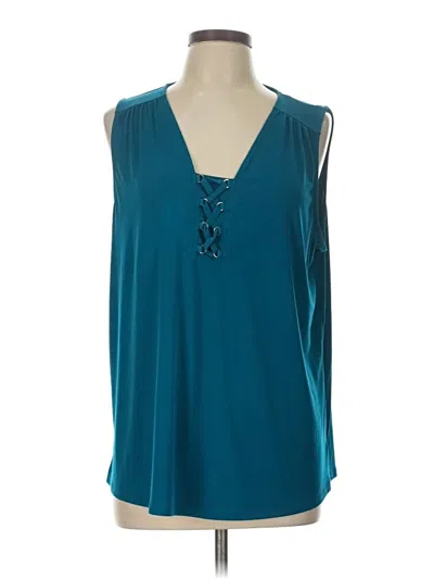 Pre-owned Fortune + Ivy Sleeveless Blouse In Blue