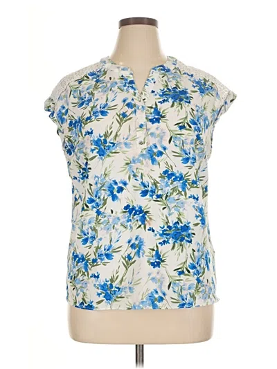 Pre-owned Fortune + Ivy Sleeveless Blouse In Blue
