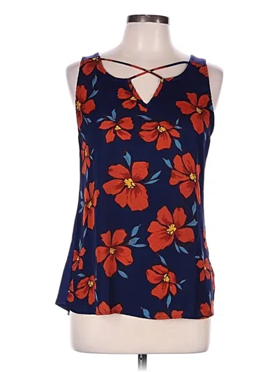 Pre-owned Fortune + Ivy Sleeveless Blouse In Blue
