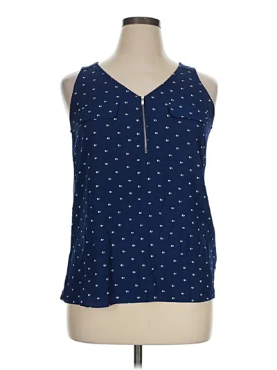Pre-owned Fortune + Ivy Sleeveless Blouse In Blue