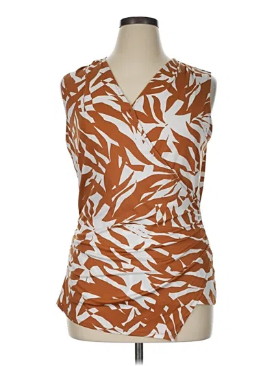Pre-owned Fortune + Ivy Sleeveless Blouse In Brown