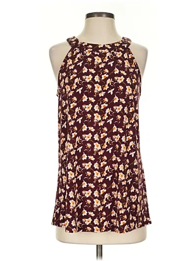 Pre-owned Fortune + Ivy Sleeveless Blouse In Burgundy