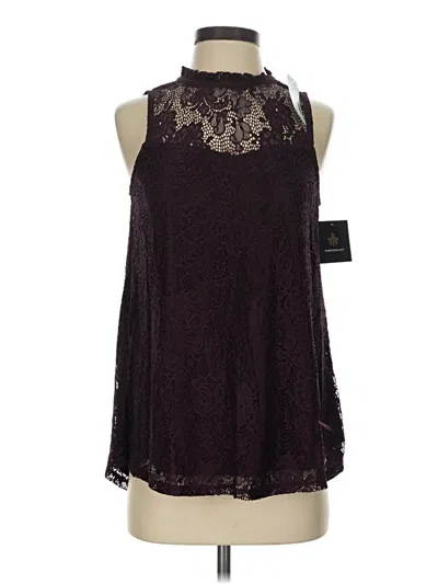 Fortune + Ivy Sleeveless Blouse In Burgundy