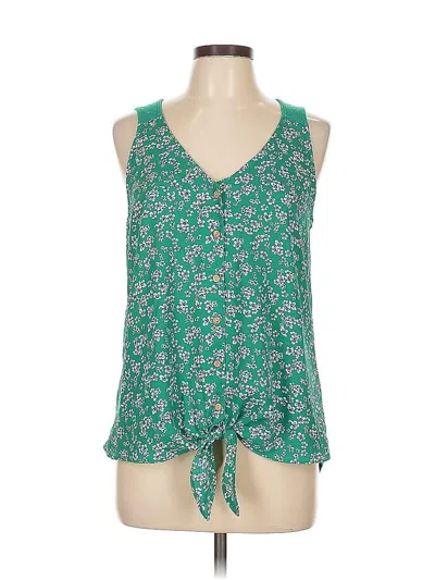 Pre-owned Fortune + Ivy Sleeveless Blouse In Green