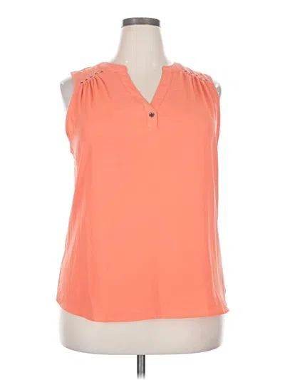Pre-owned Fortune + Ivy Sleeveless Blouse In Orange