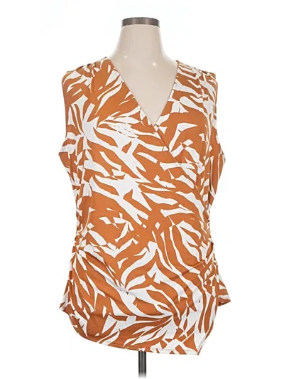 Pre-owned Fortune + Ivy Sleeveless Blouse In Orange