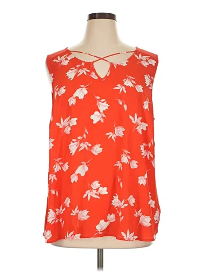 Pre-owned Fortune + Ivy Sleeveless Blouse In Orange