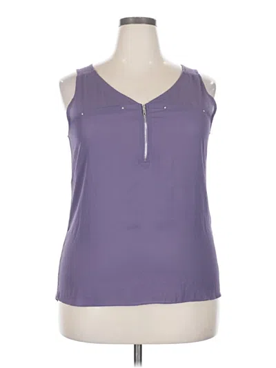 Pre-owned Fortune + Ivy Sleeveless Blouse In Purple