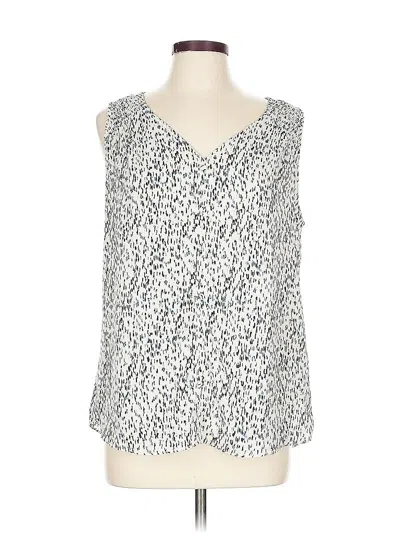 Pre-owned Fortune + Ivy Sleeveless Blouse In Silver