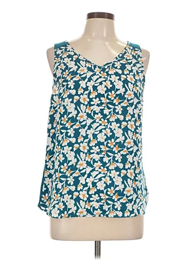 Pre-owned Fortune + Ivy Sleeveless Blouse In Teal