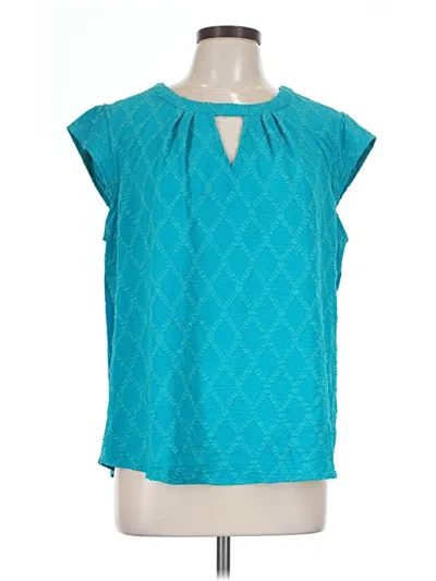 Pre-owned Fortune + Ivy Sleeveless Blouse In Teal