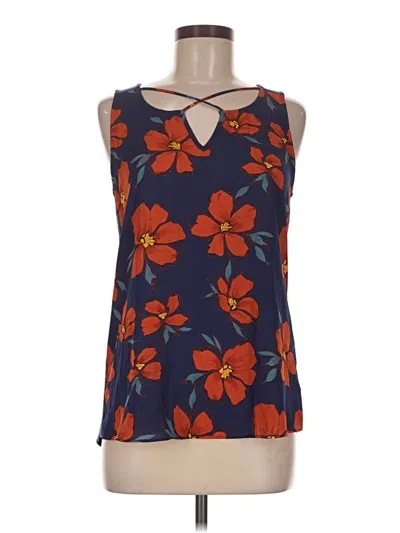Pre-owned Fortune + Ivy Tank Top Blue Halter Neckline Tops