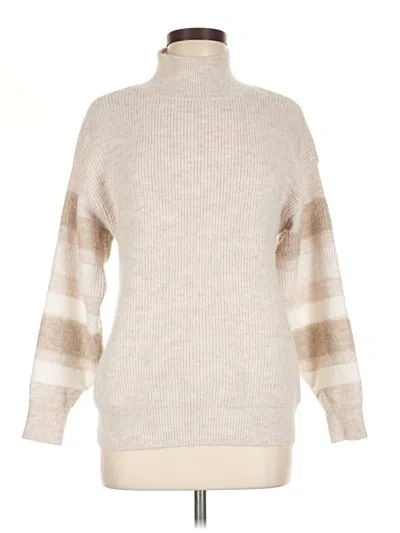 Pre-owned Fortune + Ivy Turtleneck Sweater In Tan