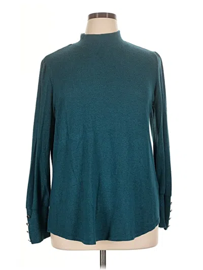 Pre-owned Fortune + Ivy Turtleneck Sweater In Teal