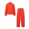 Forty One Red Nya Oversized Jacket & Trouser Set In Orange