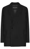 Forza Collective Double-breasted Twill Blazer In Black