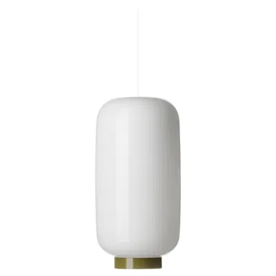 Pre-owned Foscarini Chouchin Reverse 2 Led Pendant In White & Green By Lonna Vautrin