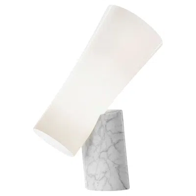 Pre-owned Foscarini Dordoni ‘nile' Blown Glass And White Carrara Marble Table Lamp For