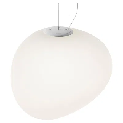 Pre-owned Foscarini Extra Large 'gregg' Handblown Glass Pendant For  In Transparent