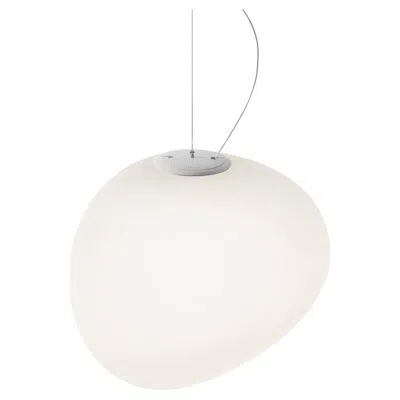 Pre-owned Foscarini Large 'gregg' Handblown Glass Pendant For  In Transparent