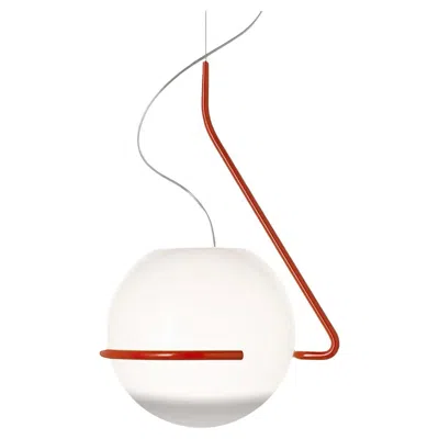 Pre-owned Foscarini Laviani ‘tonda Piccolo' Handblown Glass Pendant In Orange For