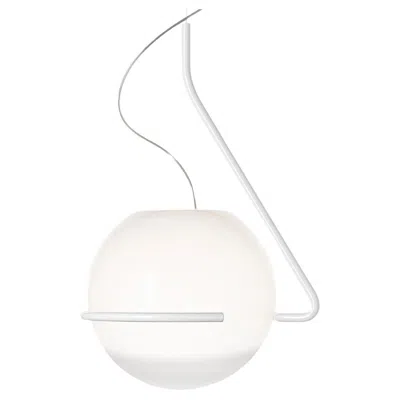 Pre-owned Foscarini Laviani ‘tonda Piccolo' Handblown Glass Pendant In White For