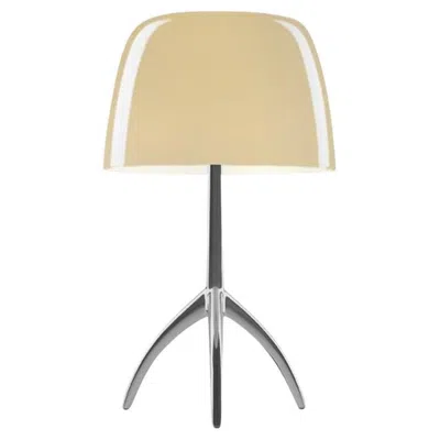 Pre-owned Foscarini Lumiere Small Table Lamp In Warm White And Black Chrome