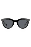 Fossil 48mm Round Sunglasses In Black