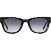Fossil 50mm Gradient Square Sunglasses In Brown