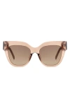 Fossil 51mm Gradient Cat Eye Sunglasses In Brown
