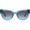 Fossil 52mm Cat Eye Sunglasses In Blue